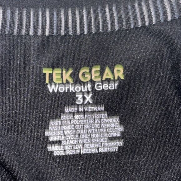 Tek Gear Womens Black & White Striped Workout Tee 3X - Picture 2 of 5